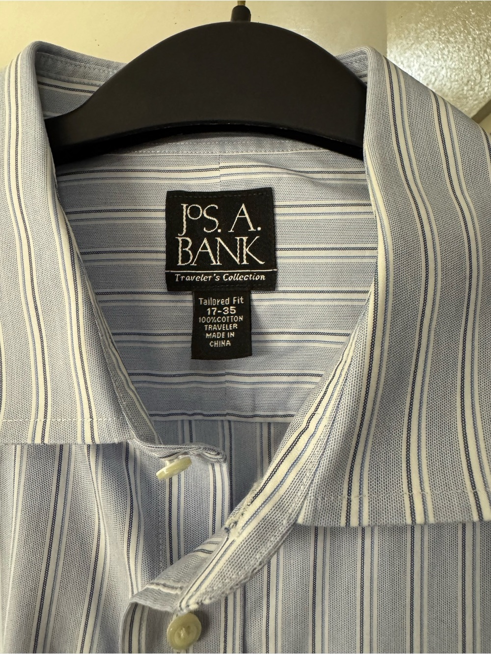 Jos. A. Bank Blue and White Striped Men's Dress Shirt